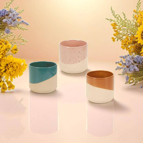 Dipped Glaze Planters/Plant Pots, 5.1"D