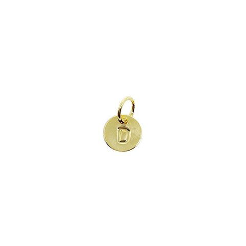 Stamped Tiny Initial Letter Charm in 18k Gold Filled Complete Alphabet