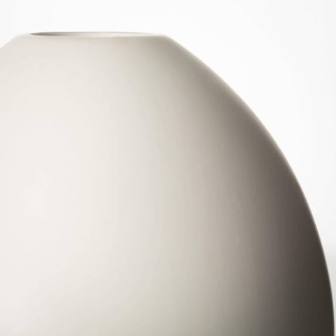 MODERN MATTE IVORY OVAL VASE
