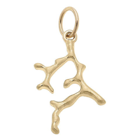 Ocean Coral Charm in Shiny Gold