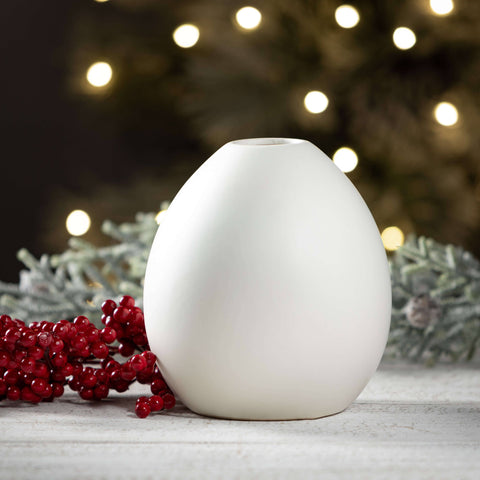 MODERN MATTE IVORY OVAL VASE