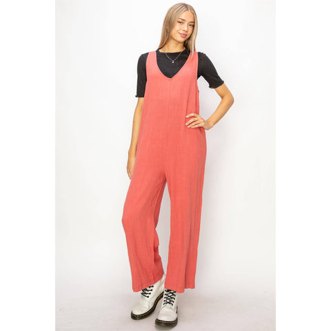 Linen Sleeveless Jumpsuit