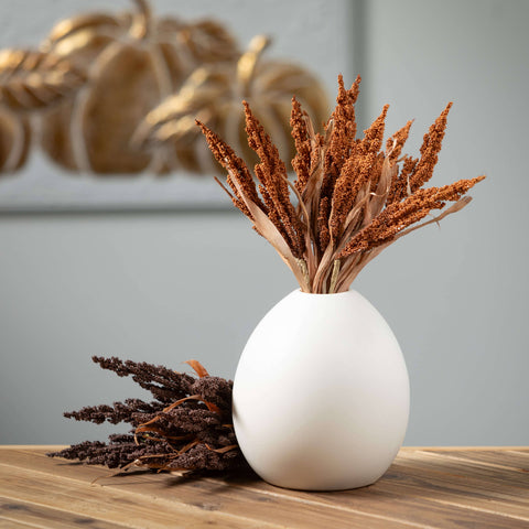 MODERN MATTE IVORY OVAL VASE