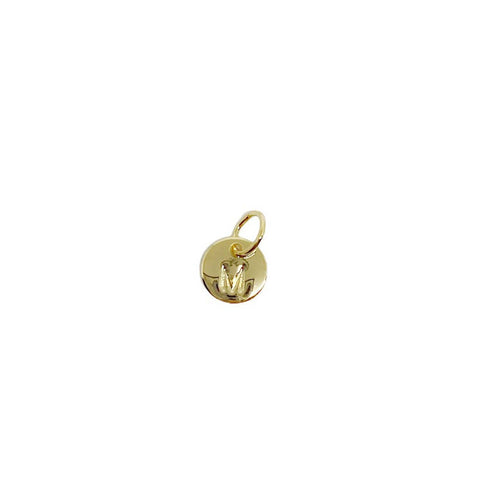 Stamped Tiny Initial Letter Charm in 18k Gold Filled Complete Alphabet