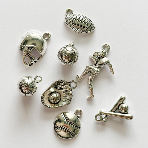Sports Charms - Plated Zinc Alloy, Lead & Cadmium Free