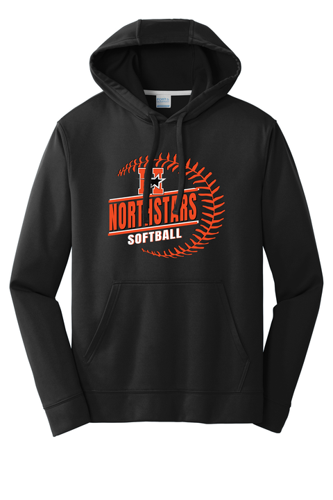 Hurley Northstars Stitches Softball Adult Performance Hoodie - Black