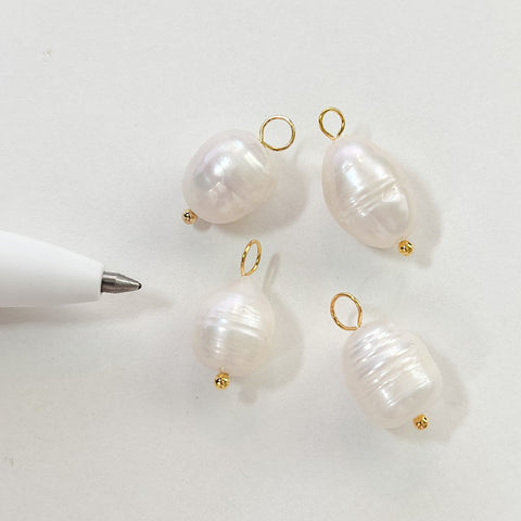 Freshwater Pearl Charm with Brass Loop