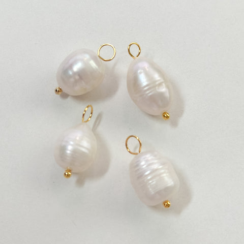 Freshwater Pearl Charm with Brass Loop