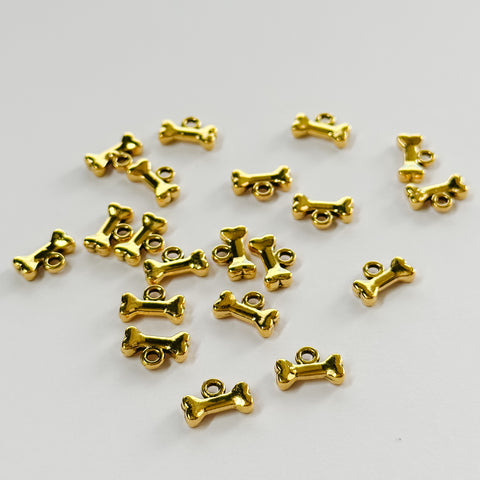 Dog Bone Tiny Golden Charm
