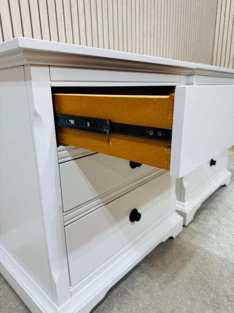 Pair of Three Drawer Nightstands (Matching Dresser Available Separately)