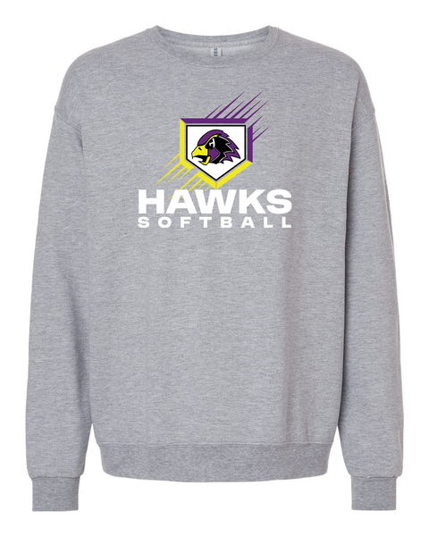 Chaska Hawks Softball  Diamond Ultra Soft Unisex Crewneck Sweatshirt