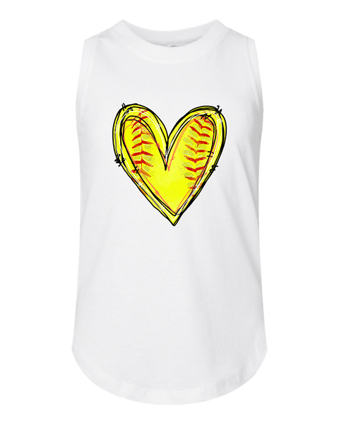 Softball Heart Youth Tank Top