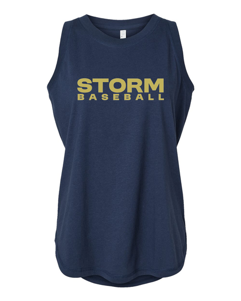 Chan Storm Baseball Navy Tank Top - Women's Cut