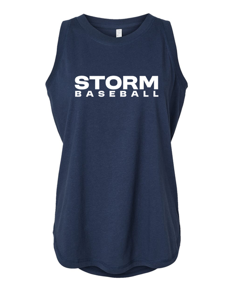 Chan Storm Baseball Navy Tank Top - Women's Cut