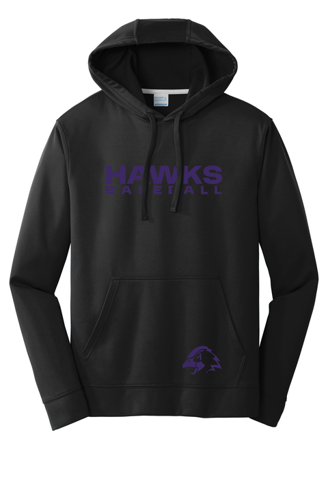 Chaska Hawks Baseball Black Performance Hoodie - Youth & Adult Sizes