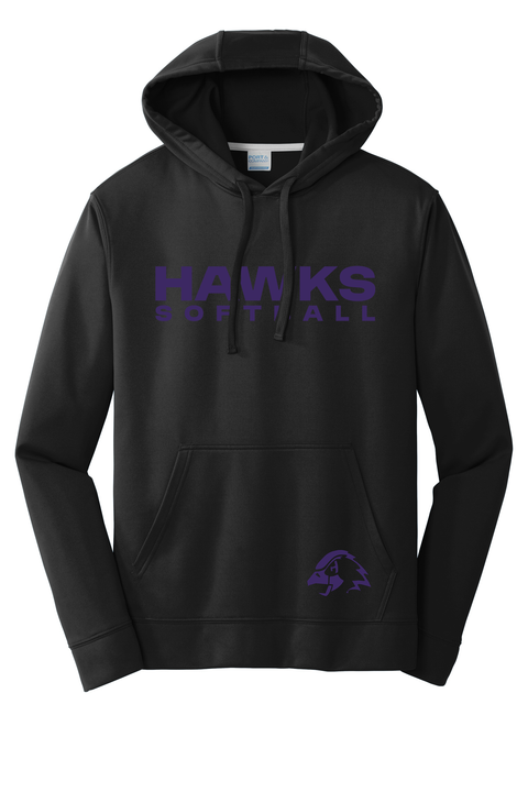 Chaska Hawks Softball Black Performance Hoodie - Youth & Adult Sizes