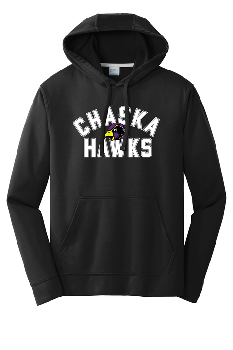 Chaska Hawks Black Performance Hoodie