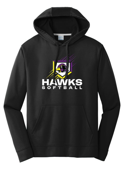Chaska Hawks Softball Diamond Black Performance Hoodie - Youth & Adult Sizes
