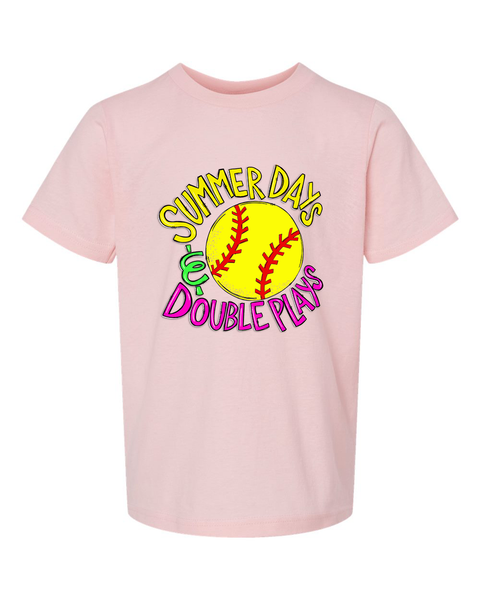 Summer Days & Double Plays Softball Youth T-Shirt