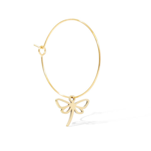 18K Gold PVD Stainless Steel Dainty Dragonfly Charm