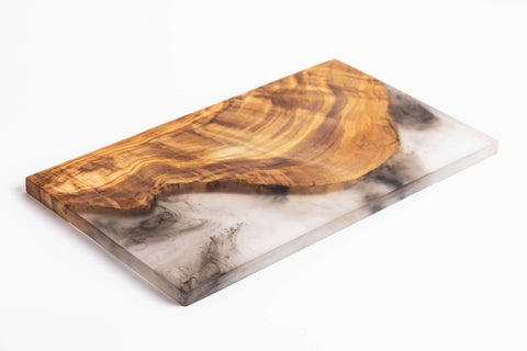 Olive Wood & Resin Serving Board, Grey
