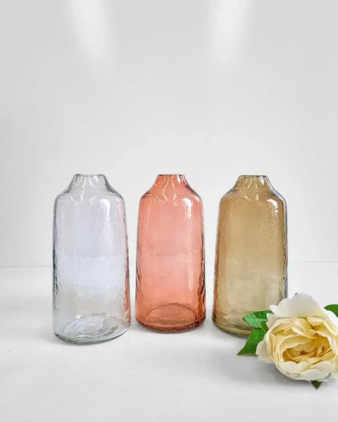 Siena Hammered Bud Vase | Handblown in India