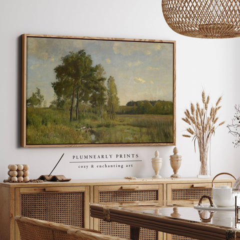 Country Field Landscape Oil Painting Framed Canvas Art 5
