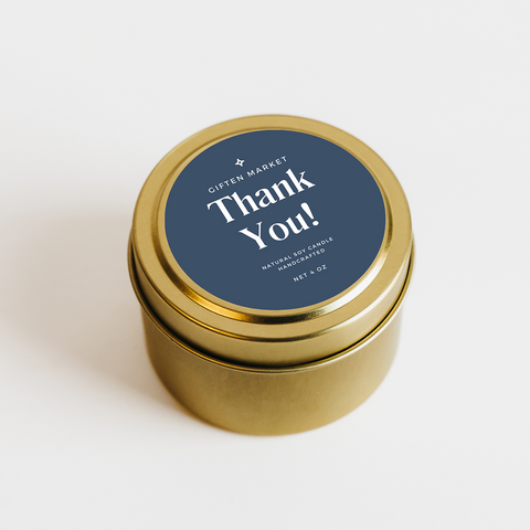 Thank You! Soy Candle - 4 oz Gold Travel Tin