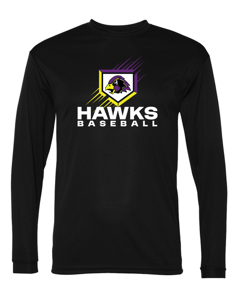 Chaska Hawks Baseball Diamond Long-Sleeve Performance Tee - Adult & Youth