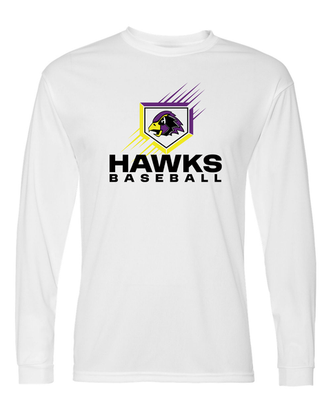 Chaska Hawks Baseball Diamond Long-Sleeve Performance Tee - Adult & Youth
