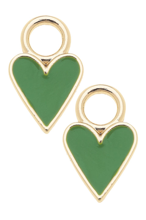Enamel Heart Huggie Charm (Set of 2)