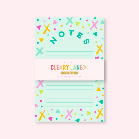 Notepad | 4"x6" | Mint Rainbow Shapes