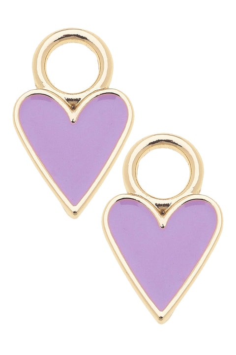 Enamel Heart Huggie Charm (Set of 2)