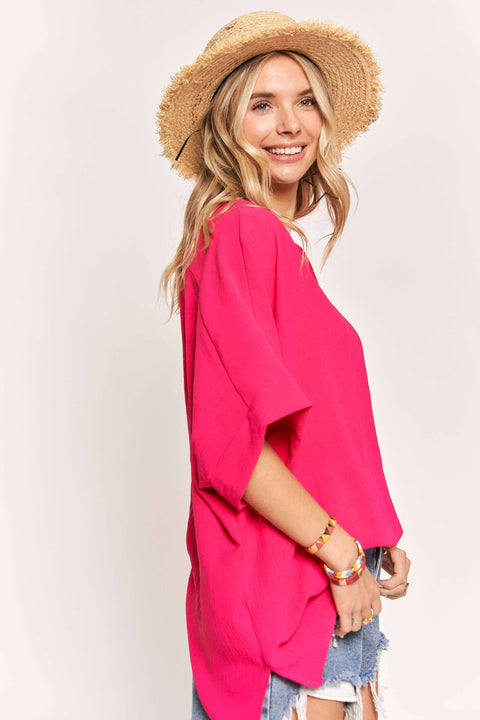 Margot Hot Pink Oversized Top