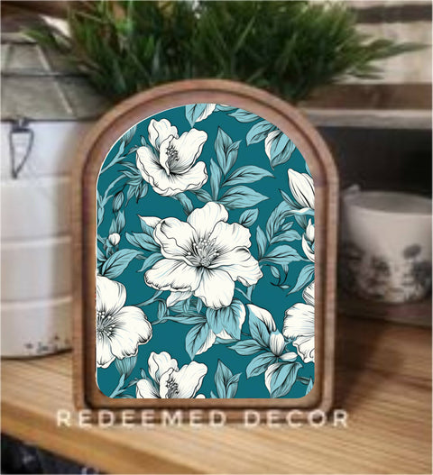 Arch Top Teal Magnolia Art