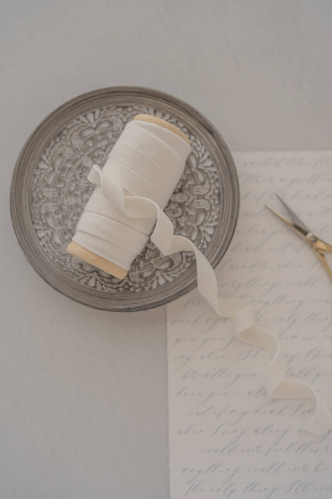 White 3/8" Velvet Ribbon, 5 Yard Gift Wrapping Ribbon