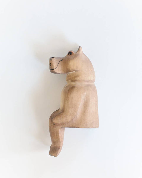 Hand-Carved Hippo Shelf Sitter