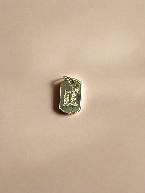 Good Luck Dog Tag Charm