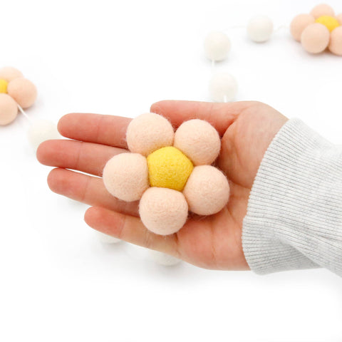 Felt Flower Daisy Flower Pale Peach