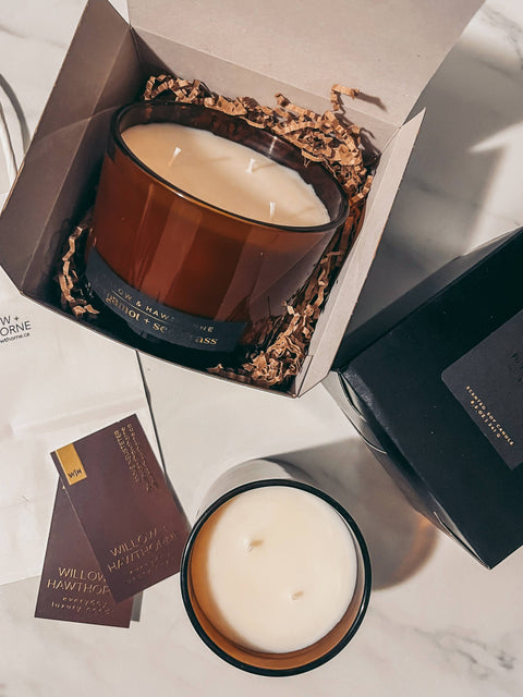 Handcrafted Soy Candles: Bergamot + Sea Grass / 8.5 oz