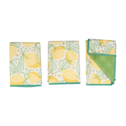 Mighty Mini Towel (Set of 3) Reversible - RJW Lemon Sparkle