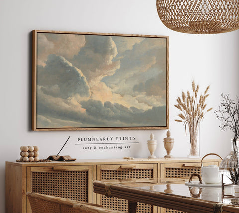 Cloud Landscape Vintage Oil Painting Framed Canvas Art 2