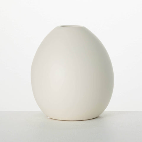 MODERN MATTE IVORY OVAL VASE