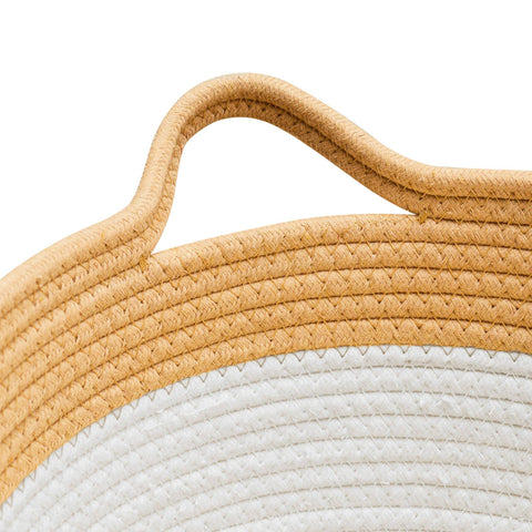 3Pc Handmade Cotton Rope Storage Basket with handles