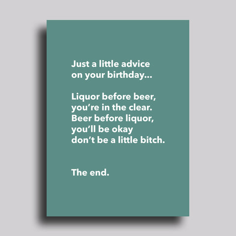 Just a Little Advice Birthday Greeting Card
