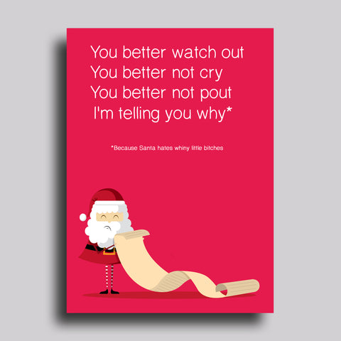 You Better Watch Out Christmas Greeting Card