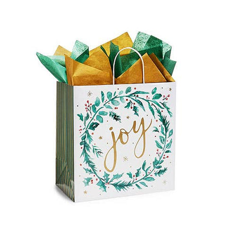 Tidings of Joy Paper Christmas Gift Bag:13x7x13"