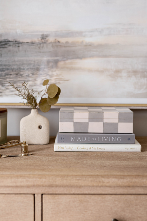 Checkered Gray & White Decor Box