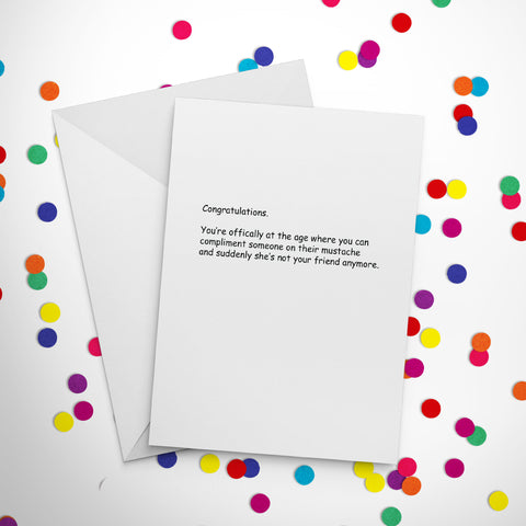Mustache Age Birthday Card