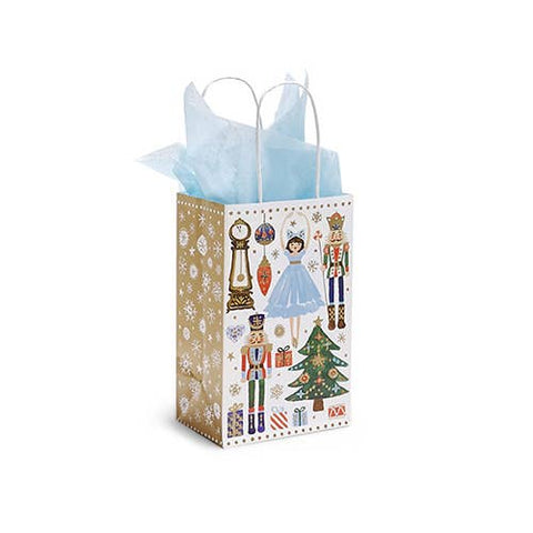 Nutcracker Dance Paper Christmas Gift Bag: 5.25x3.50x8.25"